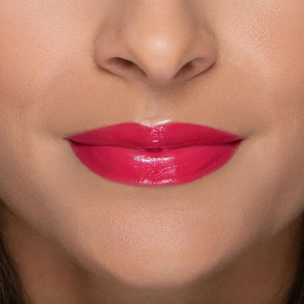 Too Faced Too Femme Heart Core Lipstick Cherry Red Gloss Discontinued